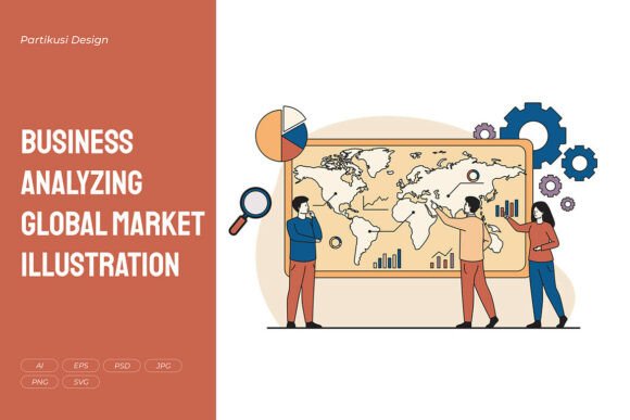 Business Analyzing Global Market Graphics for Professional Content