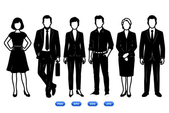 Business People Silhouette SVG for Crafts and Graphics