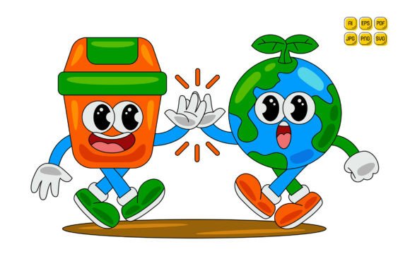 Cartoon Earth Character Vector Art 20 for Branding and Graphics