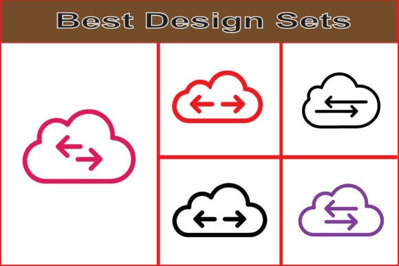 Data Transfer Cloud Icon Collection for Graphics and Freebies