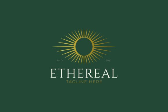 Ethereal Eye Sunburst Celestial Logo - A Graphic Design Asset for Logo Templates