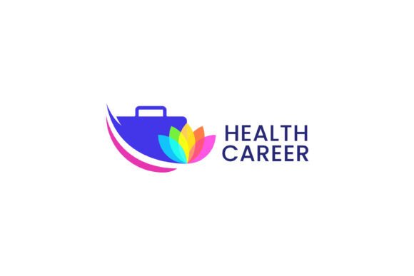 Health Career Logo Briefcase Leaf Color Graphics