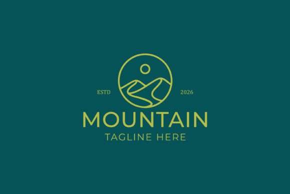 Mountain Journey Logo Badge Minimalist for Logos and Graphics