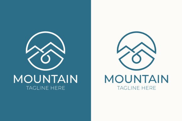 Mountain Logo Water Droplet Nature Graphics for Logo Templates