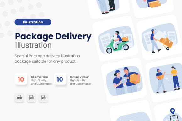 Package Delivery Illustration for Modern Web Design