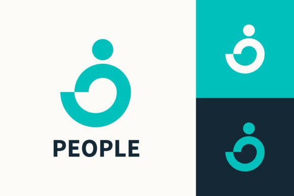 People Abstract Human Connection Logo for Graphics and Logos