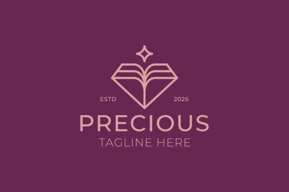 Precious Gemstone Book Brilliant Logo for Small Business Branding
