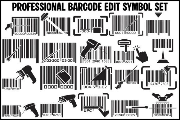 Professional Barcode Edit Symbol Set – Graphics for Branding