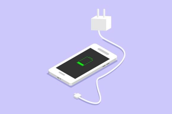 Smartphone Charging Isometric Graphics for Crafting
