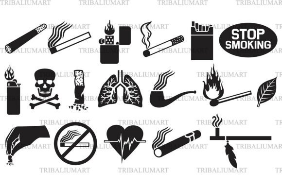 Smoking Icons Set - Tobacco Graphics for Creative Sellers