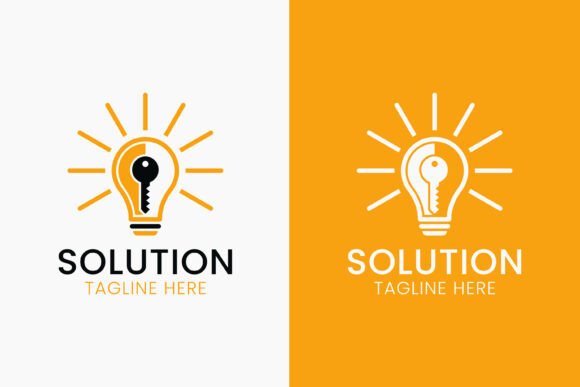 Solution Light Bulb Key Logo Innovation - Graphics for Logos