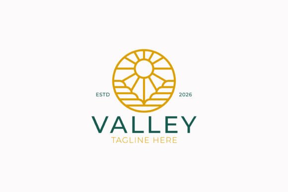Terrace Valley and Sun Abstract Logo Graphics