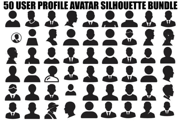User Profile Avatar Silhouette Graphics for Crafts